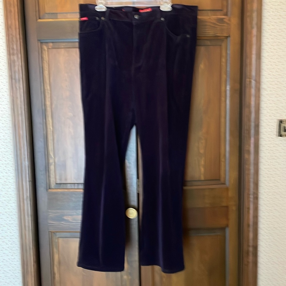 Chaps Size 16 Purple Light weight Corduroy Pants with Flare Leg